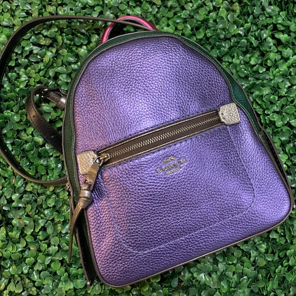 coach metallic backpack